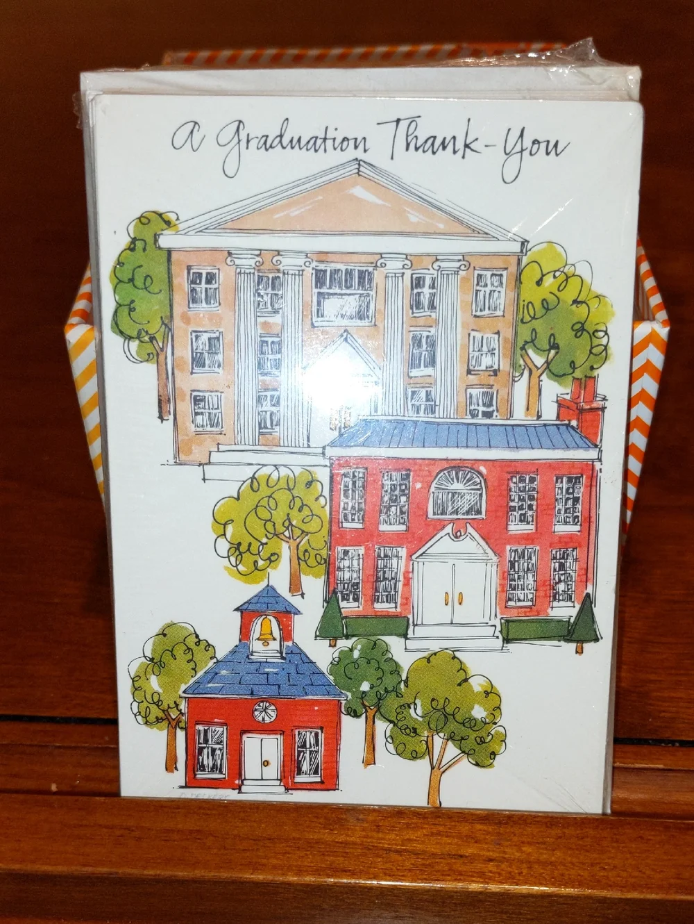 Vtg Graduation Thank You Notecards Pack Hallmark Pen And Ink Design Schoolhouse